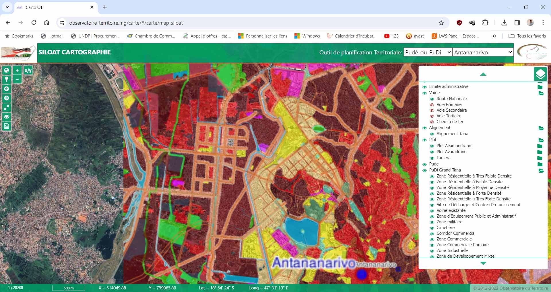 Carte d'utilisation du Sol Antananarivo, publié sur webmapping